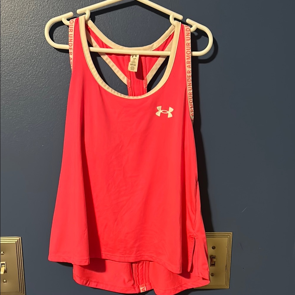Under Armour Orange Asymmetrical Relaxed Tank Top